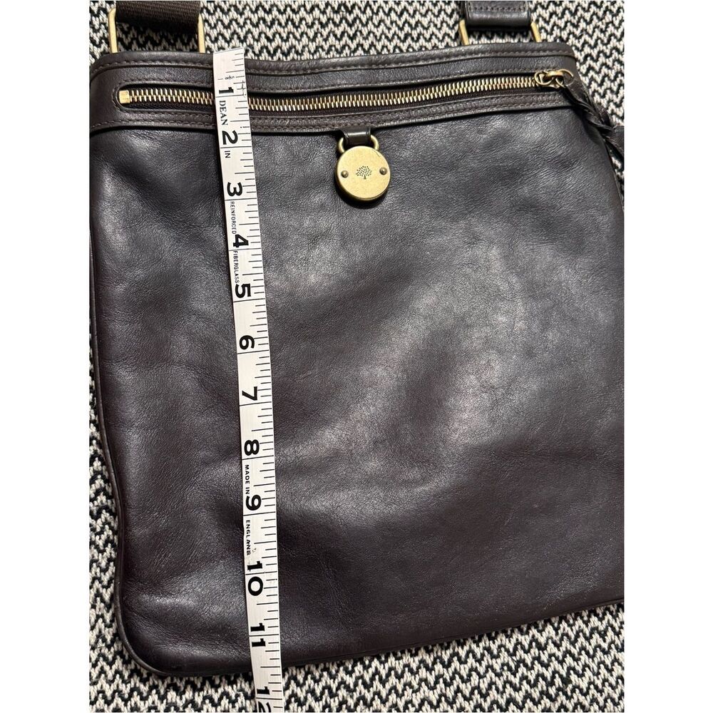Mulberry Rare Somerset Messenger Dark Brown Leather Bag with Brass Hardware - Picture 12 of 15